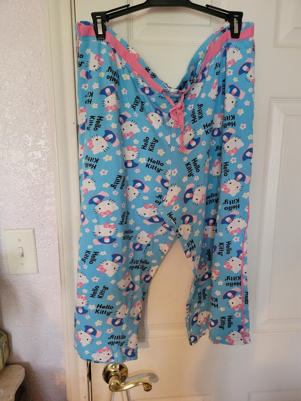 Hello Kitty Sky Blue Lounge Pants with Pink Accents